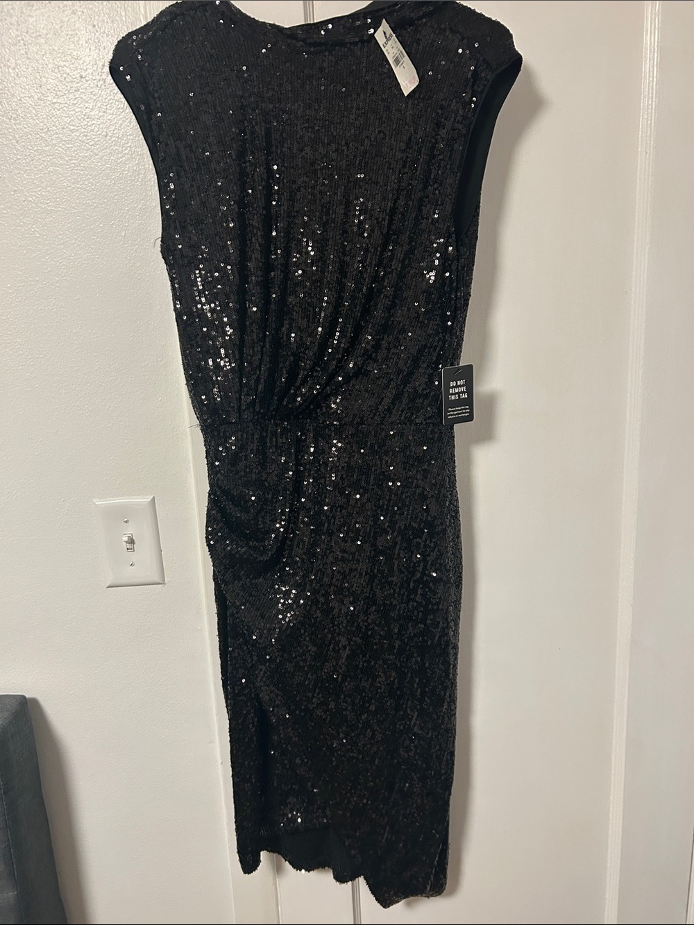 Express Black Sequin Midi Dress